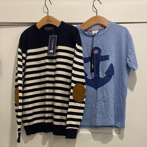 Toobydoo Kids Navy Knit Sweater & Tee Set